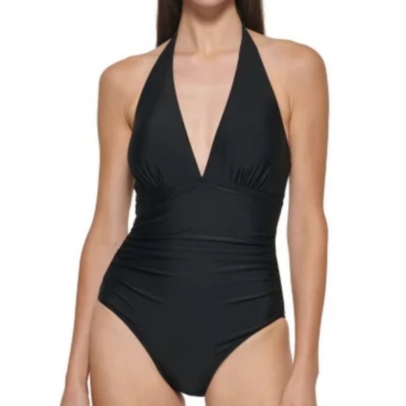 Dkny Other - DKNY Swimsuit Halter One Piece Tummy Control Black Women's Extra Large XL NWT